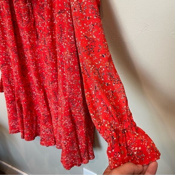 NWT Fate Floral Print Red Ruffle Dress - Size: Small - Picture 5 of 9